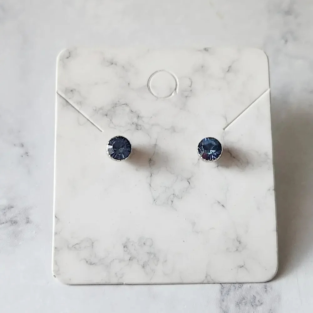 Blue Crystal Stud Earrings